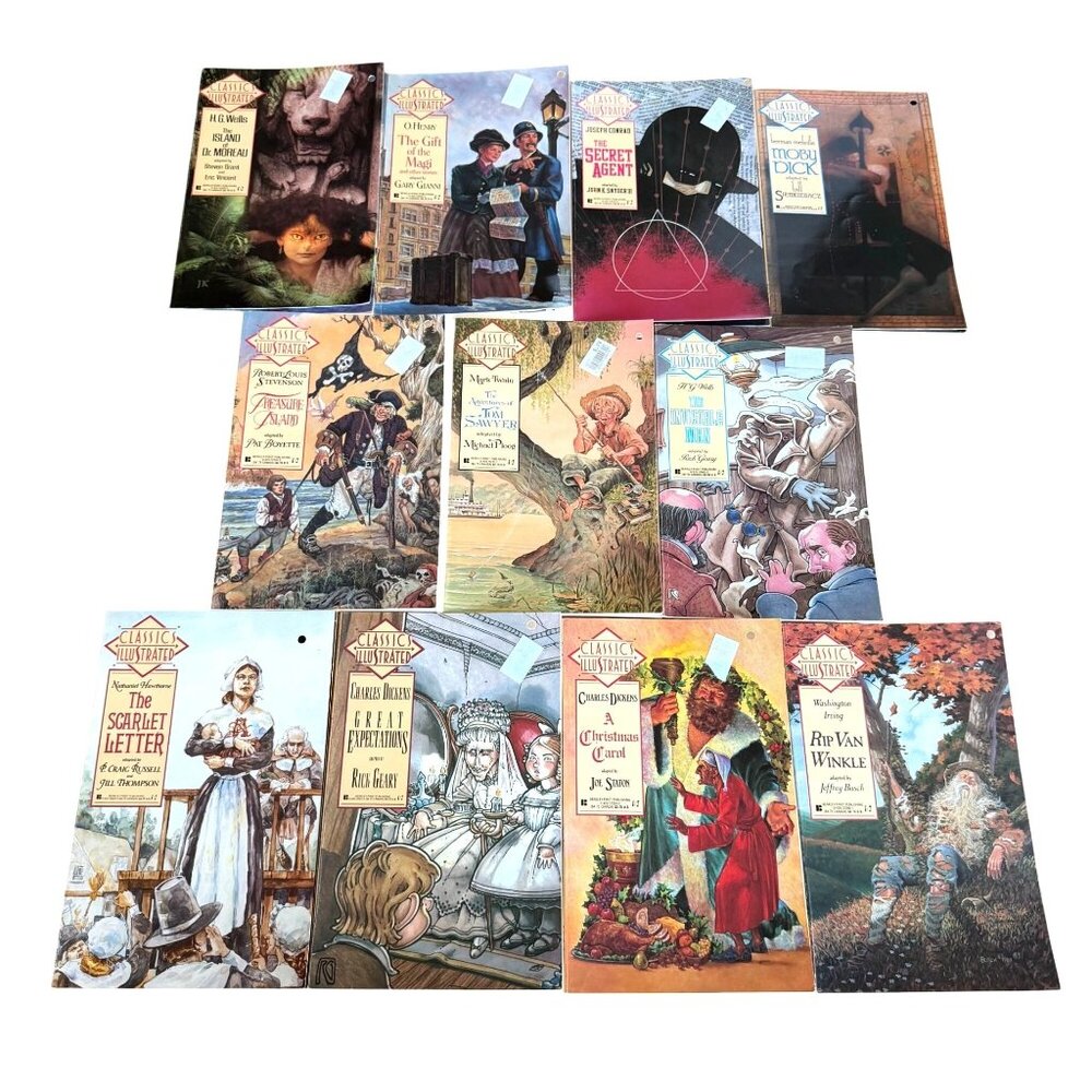 Classic Illustrated Comic Books Lot 12 Secret Agent Tom Sawyer Moby Dick Berkley